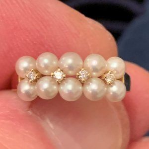 MIKIMOTO Pearl & Diamond Ring